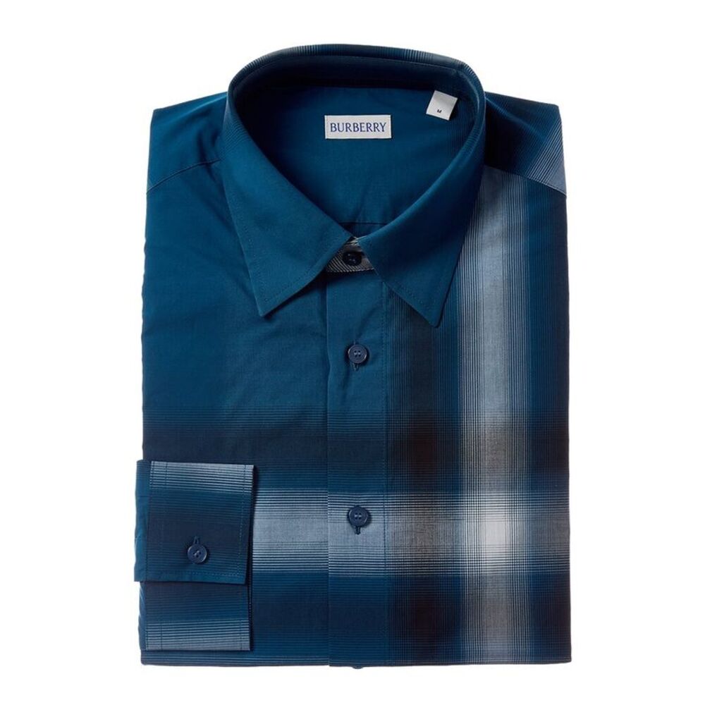 Burberry Mens Dress Shirt, Blue